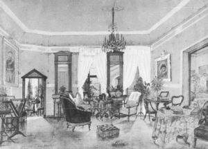 Przedwojenne wnętrza, źródło: cyfrowa baza danych Bildindex, „Wohnzimmer in Lissa” [https://www.bildindex.de/document/obj08003695?part=0&medium=bh_gern_143830_post]